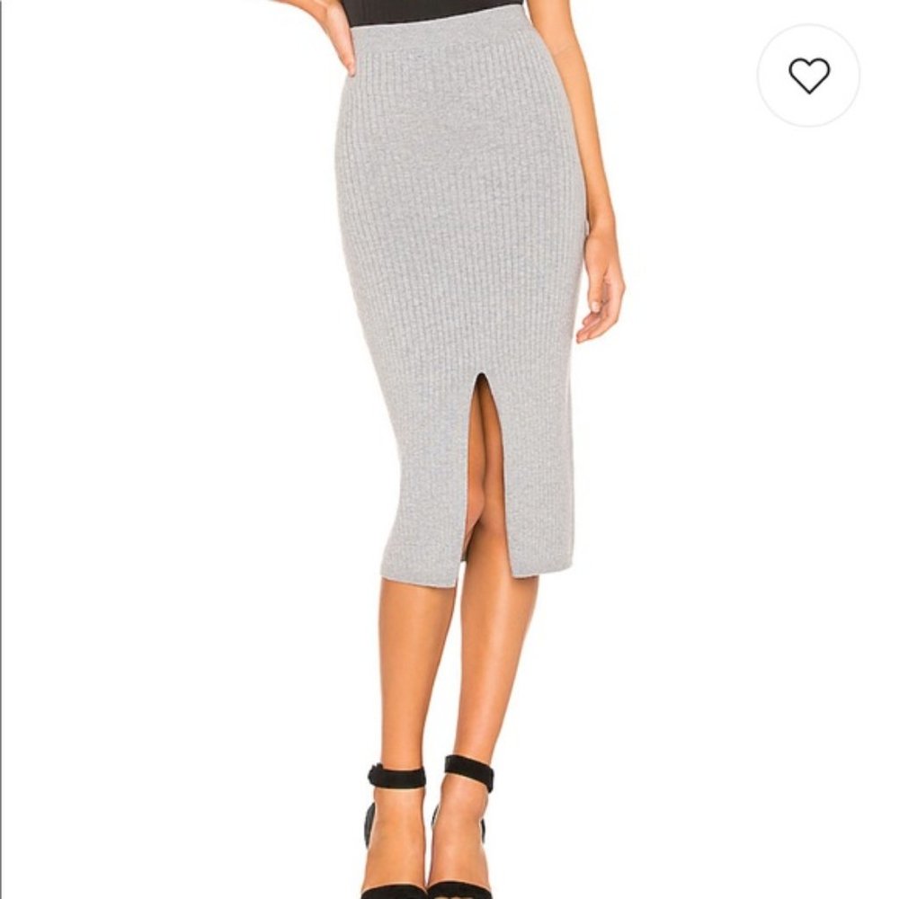 Free People gray ribbed sweater midi skirt pull on